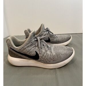 Nike Lunarepic Low Flyknit 2 Women 9.5 Grey Running Shoes 863780-002